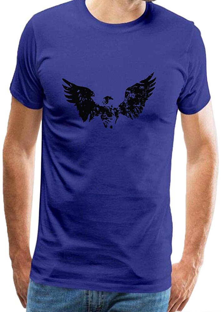 Men's Flying Eagle Theme Short-Sleeve Cotton Blue T-Shirts