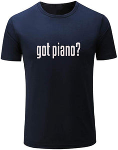 Men's Got Piano Fashion Letter Prin Black T-Shirts