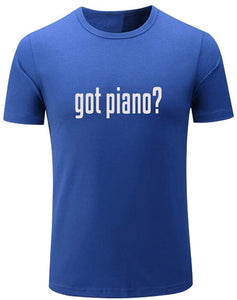 Men's Got Piano Fashion Letter Prin Blue T-Shirts