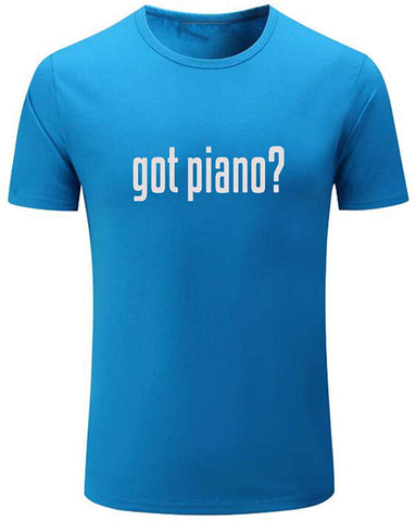 Men's Got Piano Fashion Letter Prin Blue T-Shirts