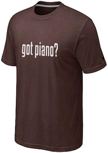 Men's Got Piano Fashion Letter Prin Brown T-Shirts