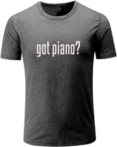 Men's Got Piano Fashion Letter Prin Grey T-Shirts