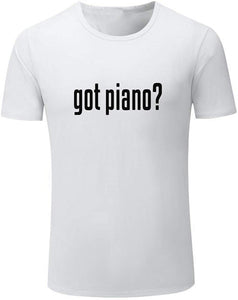 Men's Got Piano Fashion Letter Prin White T-Shirts