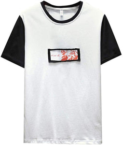 Men's Graphic Short Sleeve Crew Neck Cotton White T-Shirts