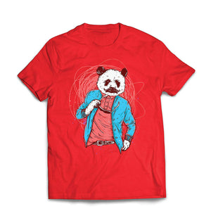 Men's Hipster Panda Bear-Cool Graphic Swag Fashion Red T-Shirts