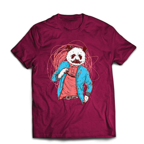 Men's Hipster Panda Bear-Cool Graphic Swag Fashion Red T-Shirts