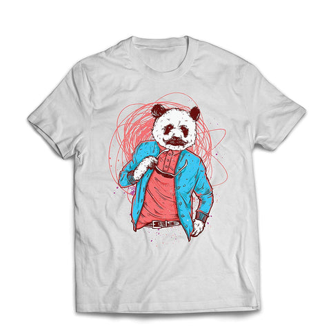 Men's Hipster Panda Bear-Cool Graphic Swag Fashion White T-Shirts