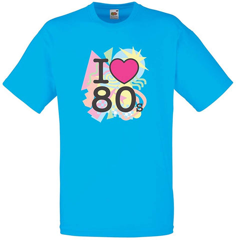 Men's I Love 80s Old School Band Concert Clothing Music Merch Blue T-Shirts