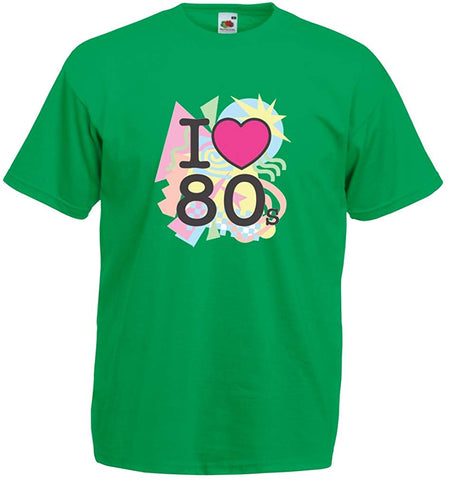 Men's I Love 80s Old School Band Concert Clothing Music Merch Green T-Shirts