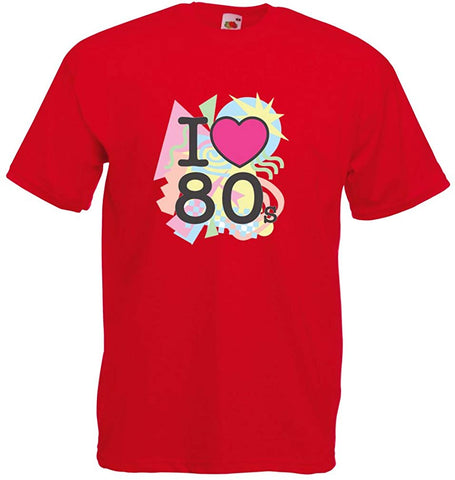 Men's I Love 80s Old School Band Concert Clothing Music Merch Red T-Shirts