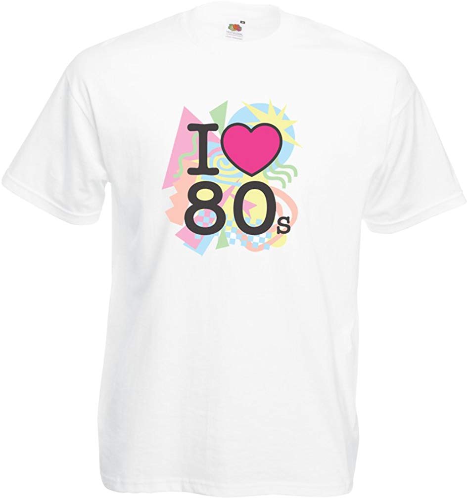 Men's I Love 80s Old School Band Concert Clothing Music Merch White T-Shirts