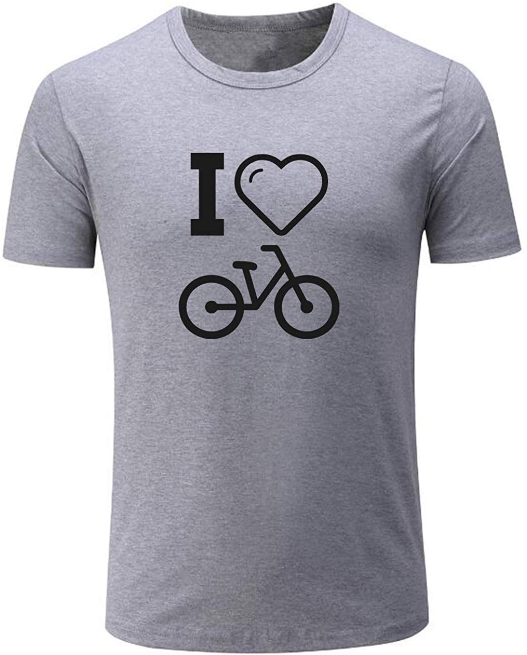 Men's I Love Bike Funny Cycling Graphic Grey T-Shirts