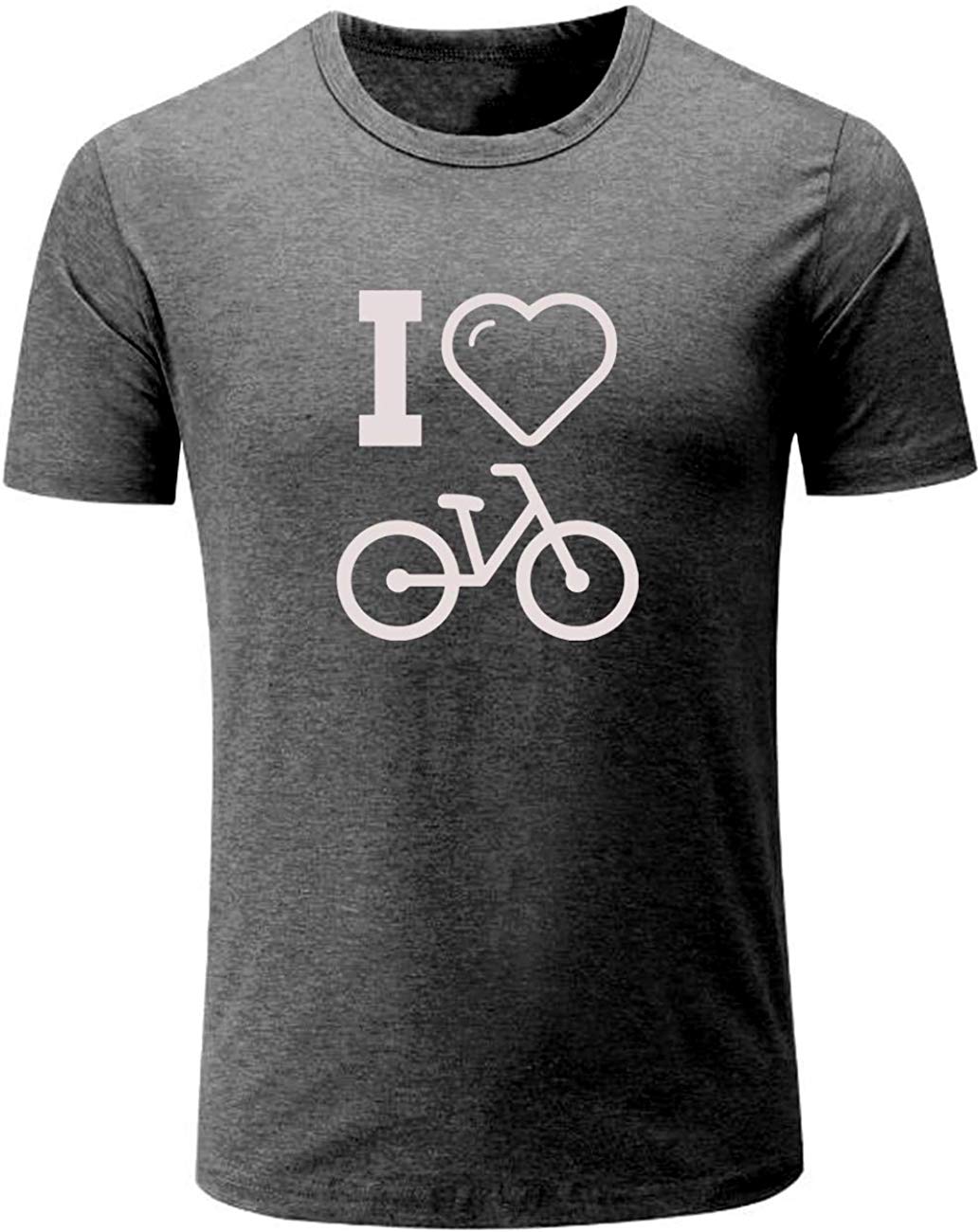 Men's I Love Bike Funny Cycling Graphic Grey T-Shirts