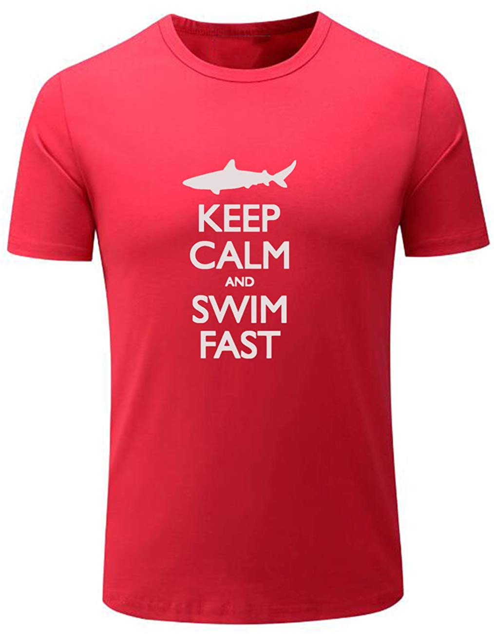 Men's Keep Calm and Swim Fast Funny Red T-Shirts