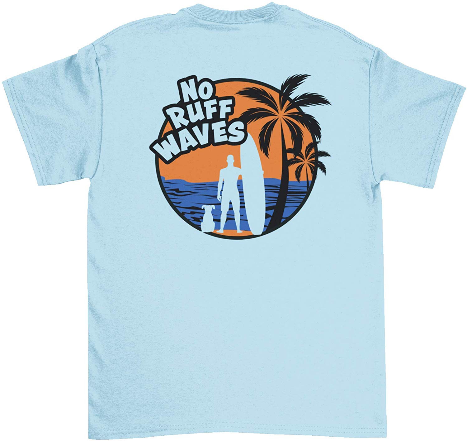 Men's No Ruff Waves Surf Dog Blue T-Shirts