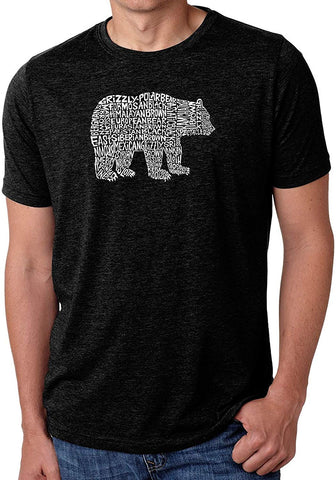 Men's Premium Blend Word Art-Bear Species-by LA Pop Art Black T-Shirts