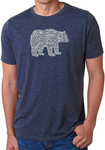 Men's Premium Blend Word Art-Bear Species-by LA Pop Art Navy T-Shirts