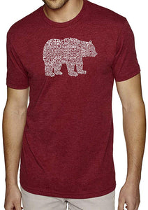 Men's Premium Blend Word Art-Bear Species-by LA Pop Art Red T-Shirts