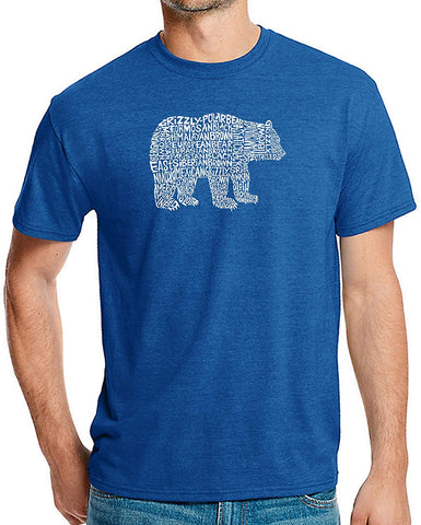 Men's Premium Blend Word Art-Bear Species-by LA Pop Art Royal T-Shirts