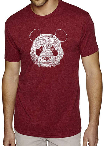 Men's Premium Blend Word Art-Panda-by LA Pop Art Red T-Shirts