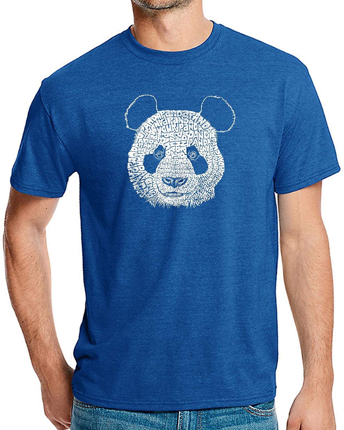 Men's Premium Blend Word Art-Panda-by LA Pop Art Royal T-Shirts