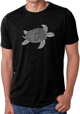 Men's Premium Blend Word Art-Turtle-by LA Pop Art Black T-Shirts