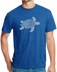 Men's Premium Blend Word Art-Turtle-by LA Pop Art Royal T-Shirts