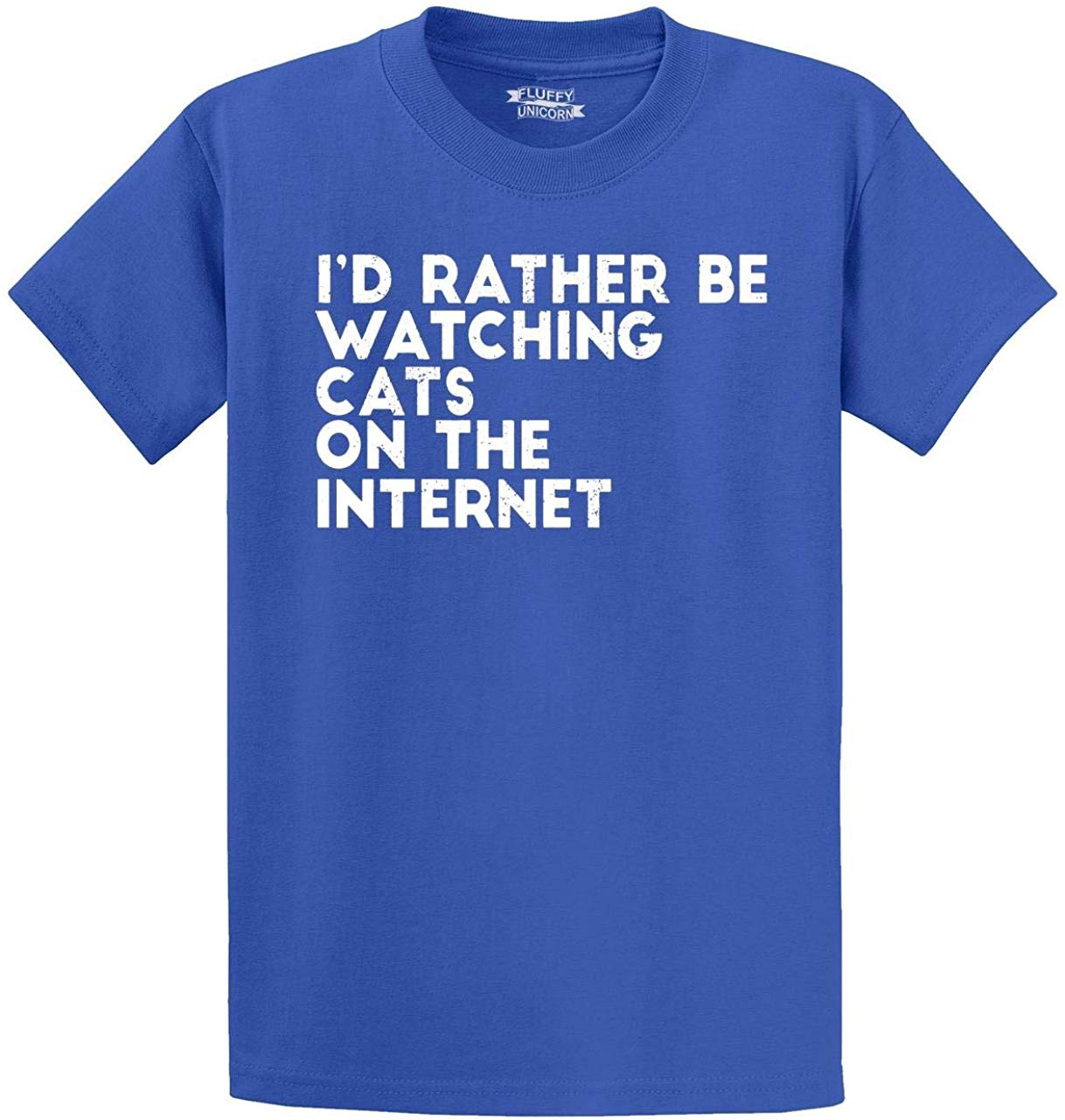 Men's Rather Be Watching Cats Internet Blue T-Shirts