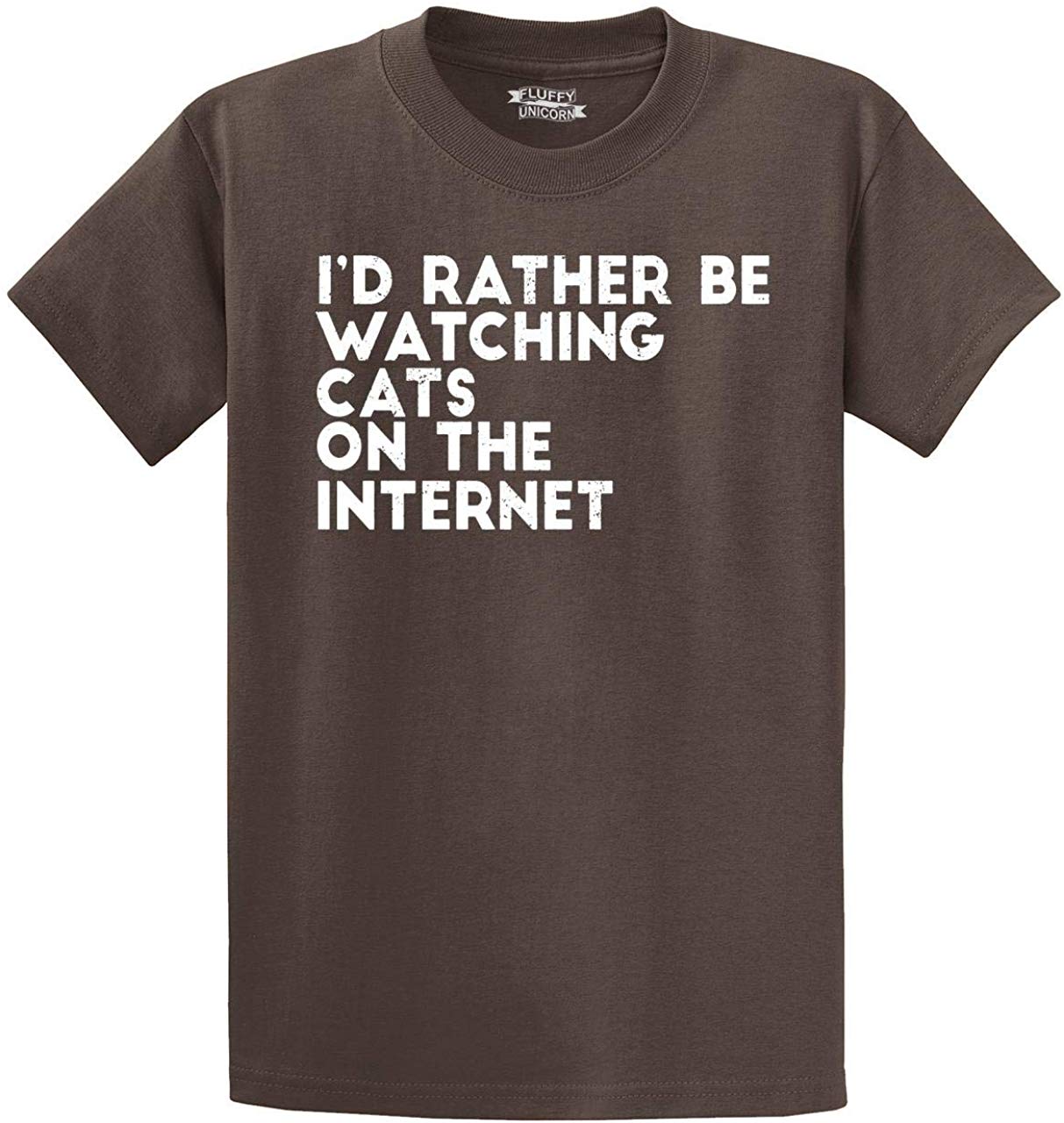 Men's Rather Be Watching Cats Internet Brown T-Shirts