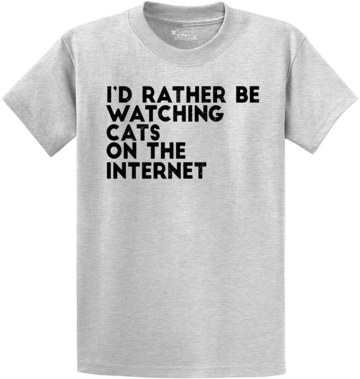 Men's Rather Be Watching Cats Internet Grey T-Shirts