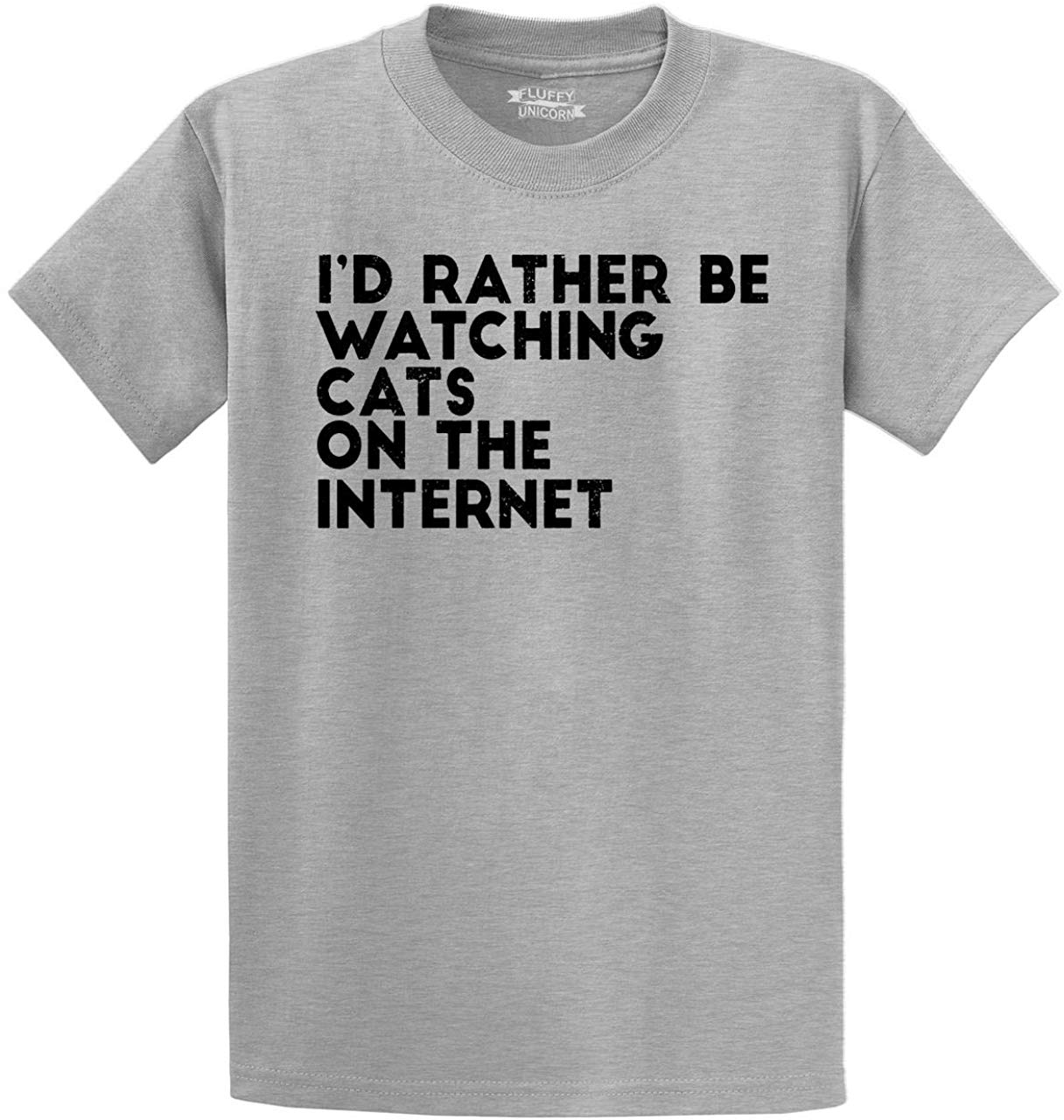 Men's Rather Be Watching Cats Internet Grey T-Shirts