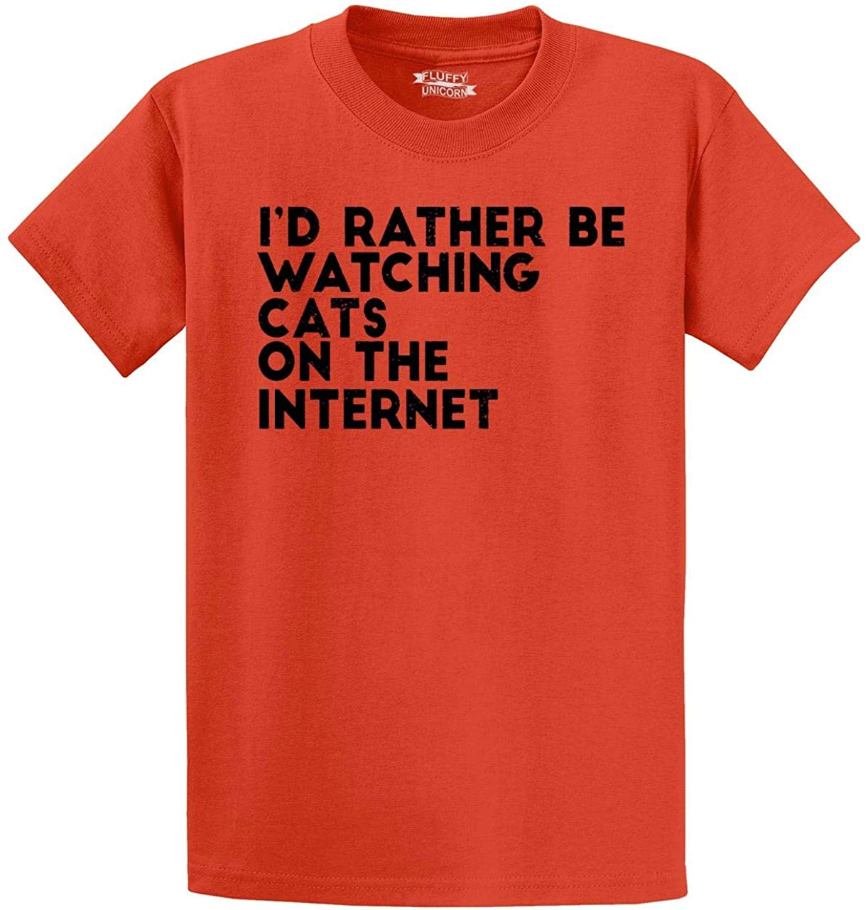 Men's Rather Be Watching Cats Internet Orange T-Shirts