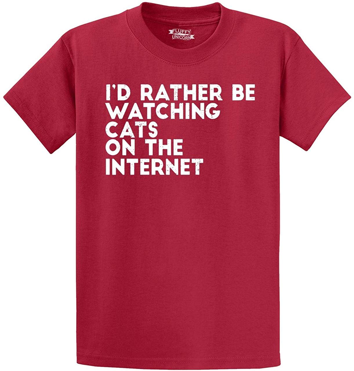 Men's Rather Be Watching Cats Internet Red T-Shirts