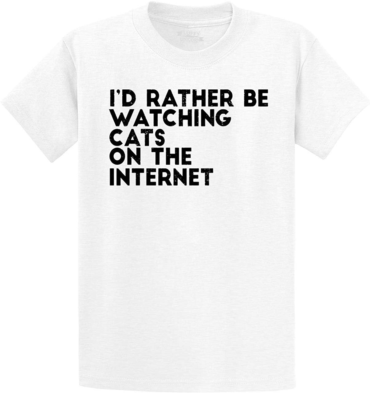 Men's Rather Be Watching Cats Internet White T-Shirts