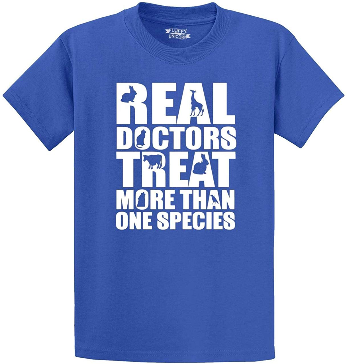 Men's Real Doctors Treat More One Species Vet Blue T-Shirts