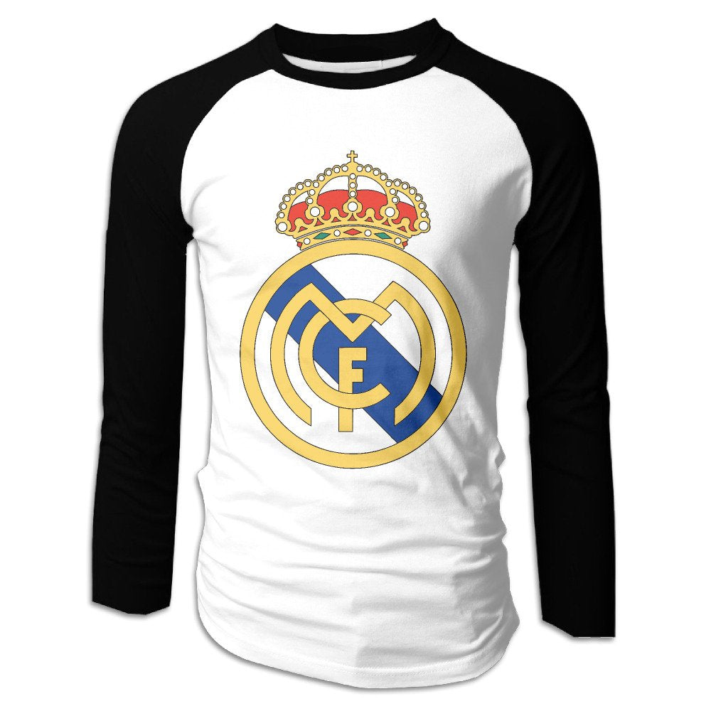 Men's Real Madrid C F Raglan Baseball Black T-Shirts