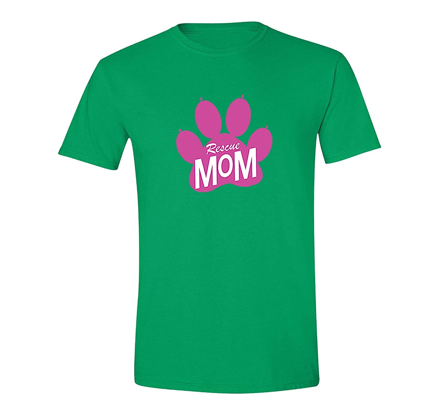 Men's Rescue Mom Cat Dog Animal Mother's Day Crewneck Short Sleeve Green T-Shirts