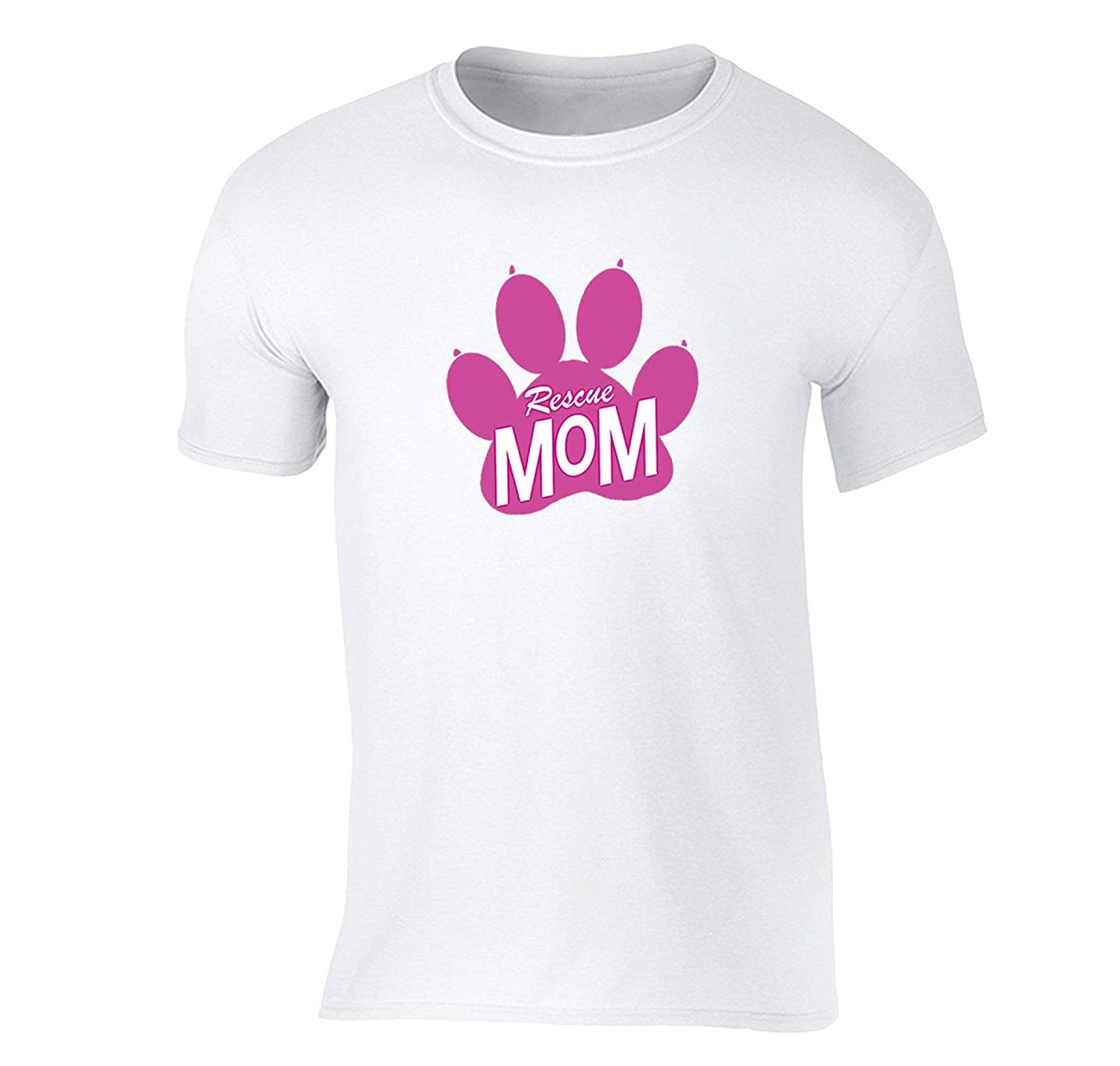 Men's Rescue Mom Cat Dog Animal Mother's Day Crewneck Short Sleeve White T-Shirts