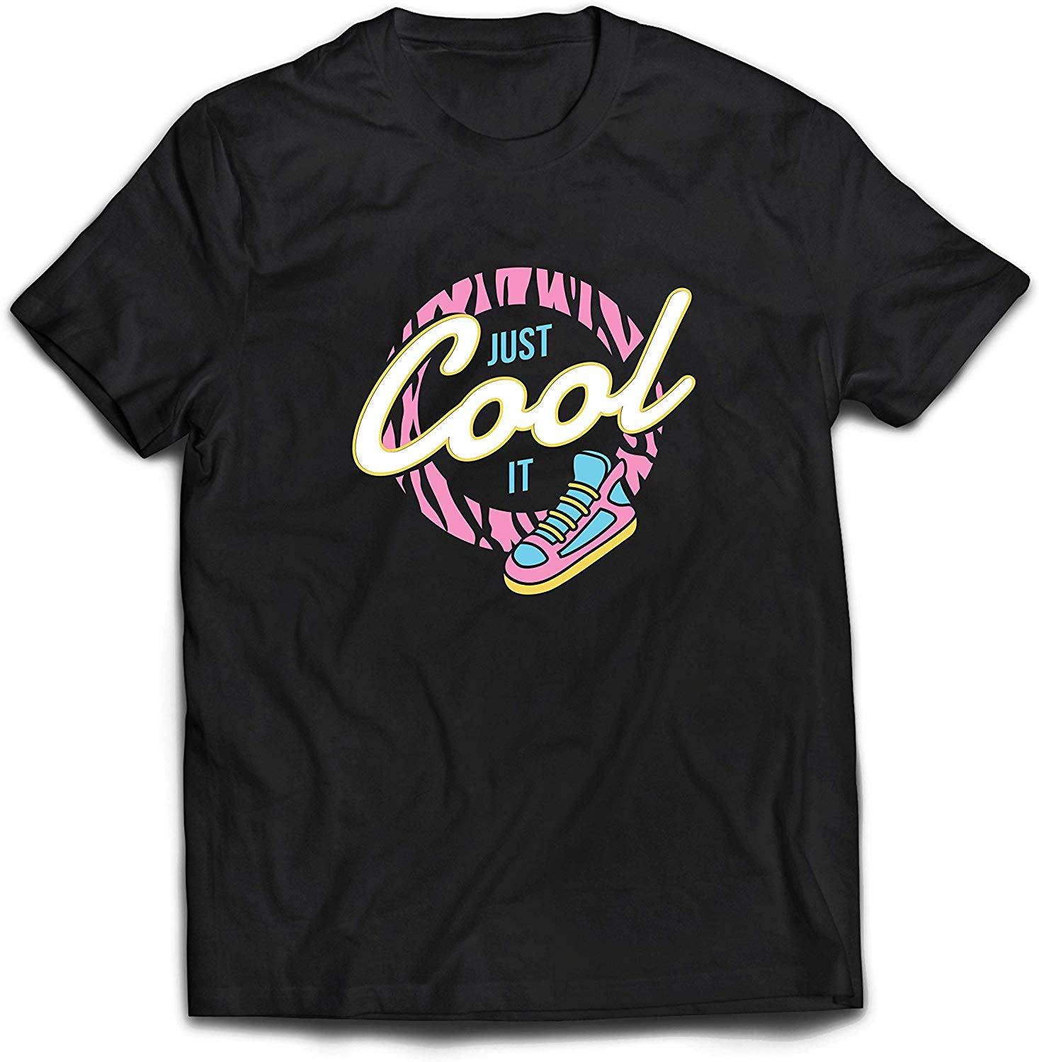 Men's Retro Just Cool it Back to 80s 90s 00s Pop Culture Black T-Shirts