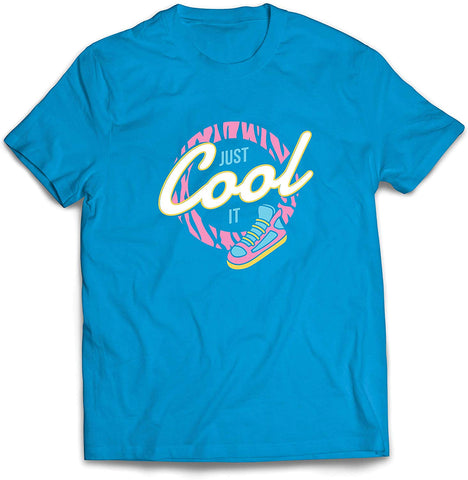 Men's Retro Just Cool it Back to 80s 90s 00s Pop Culture Blue T-Shirts