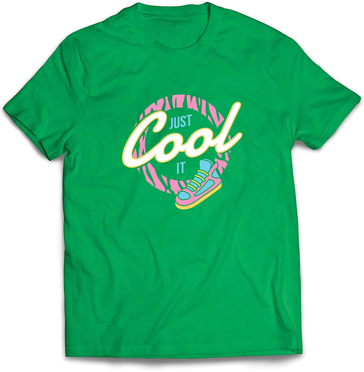 Men's Retro Just Cool it Back to 80s 90s 00s Pop Culture Green T-Shirts