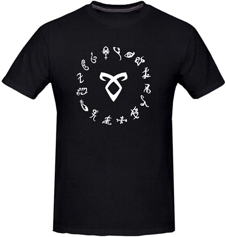 Men's Shadowhunter Runes Angelic Black T-Shirts