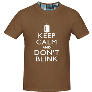 Men's Short Sleeve Keep Calm and Don't Blink Brown T-Shirts