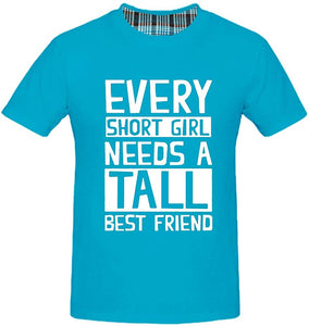 Men's Short Sleeve Short and Tall Best Friend BFF Humor Blue T-Shirts