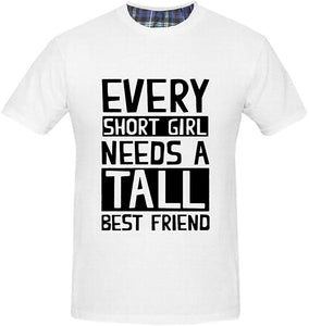 Men's Short Sleeve Short and Tall Best Friend BFF Humor White T-Shirts