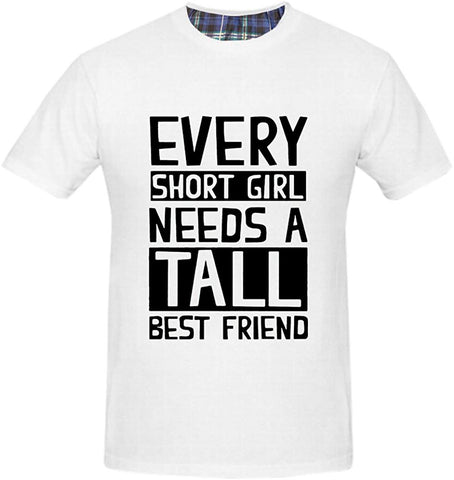 Men's Short Sleeve Short and Tall Best Friend BFF Humor White T-Shirts