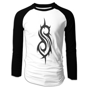 Men's Slipknot Logo Raglan Baseball Black T-Shirts