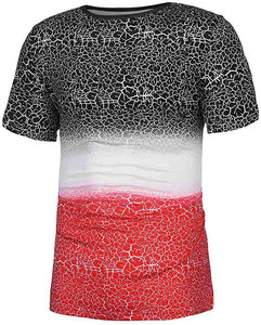 Men's Splicing Pattern Casual Fashion Lapel Short Sleeve Red T-Shirts