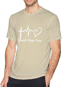 Men's Styles Faith Hope Love Cotton Short Sleeve Nature T-Shirts