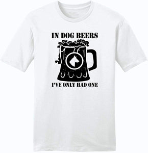 Men's in Dog Beers Only Had One Soft White T-Shirts